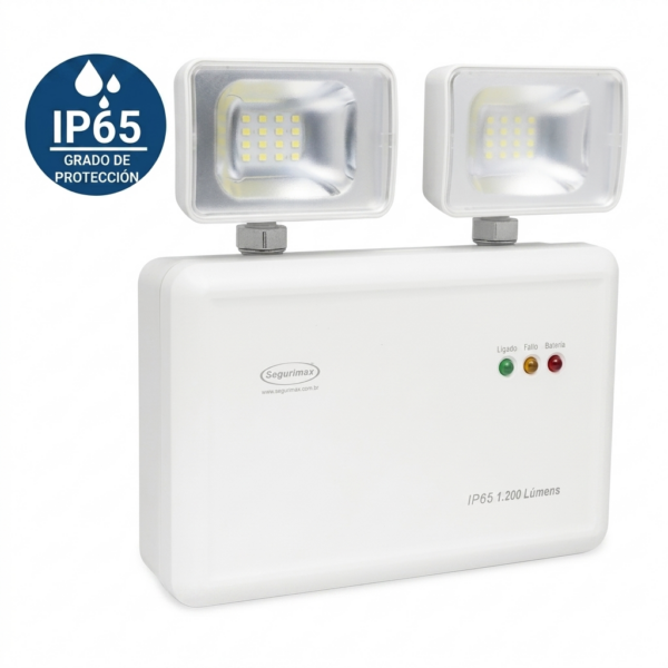 Luminaria emergencia 1200 lm IP65 Segurimax TITAN