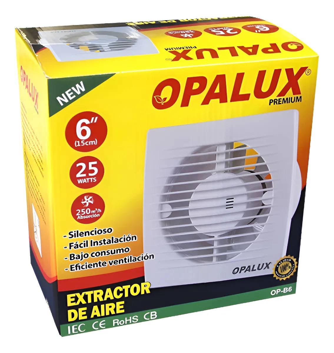 EXTRACTOR DE AIRE 6″ OPALUX OP-B6 Opalux