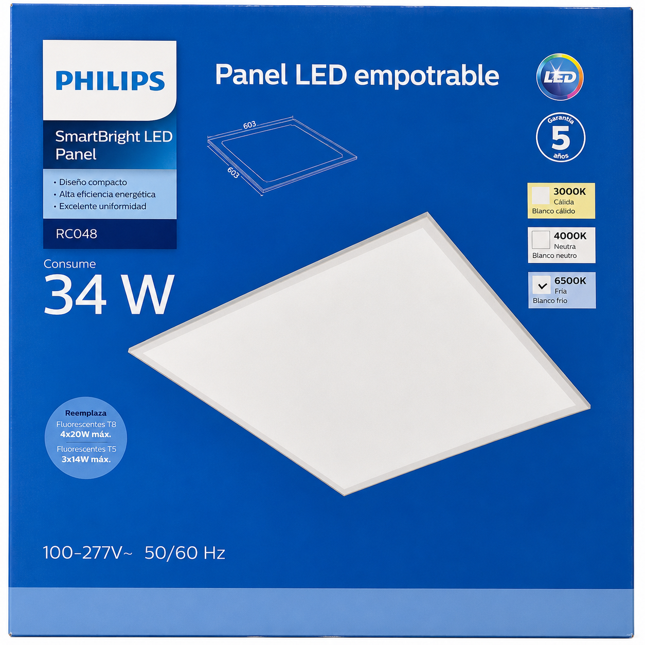 Panel LED Philips RC048B 34W para iluminación interior