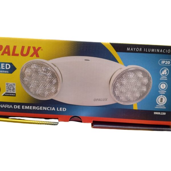 Luminaria de emergencia LED Opalux modelo 9909.220 con 24 LED y batería de litio