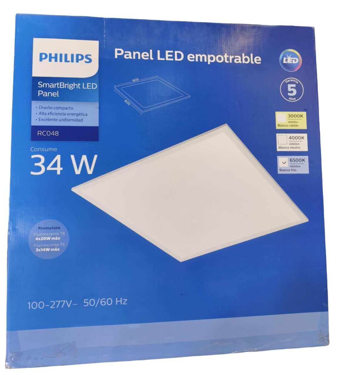 Panel LED Empotrable Philips RC048 34W: Máxima Eficiencia y Calidad ...