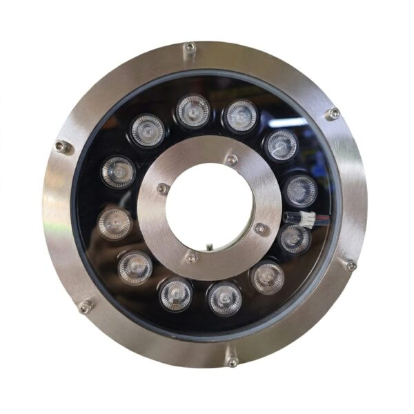 Spot LED sumergible CYTEC 12x1W RGB de acero inoxidable con protección IP68