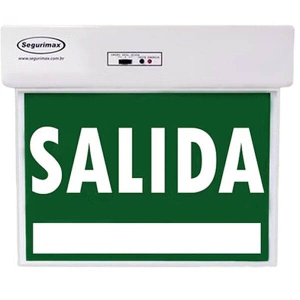 Señalética de emergencia LED Salida Segurimax 1.5W con 3 horas de autonomía y 5 LEDs