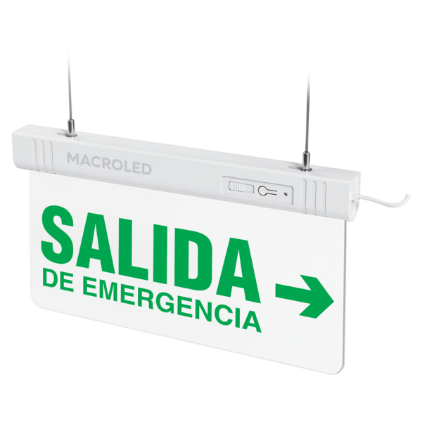 Cartel salida emergencia derecha Macroled CSL-EME-DER 1W 6500K