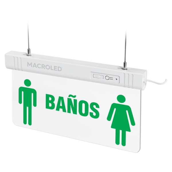 Cartel luminoso Baños Macroled CSL-BANOS 1W 6500K