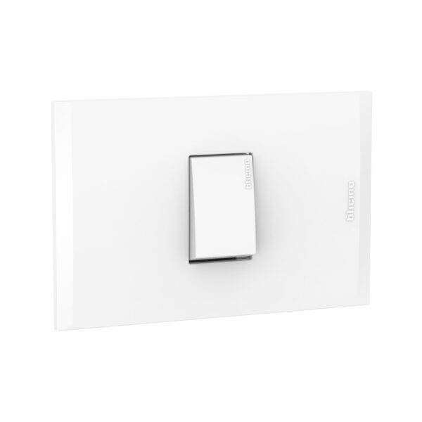 Interruptor Bticino Modus4 AH2100EB simple 1P blanco de 250V disponible en dimatel.com.pe