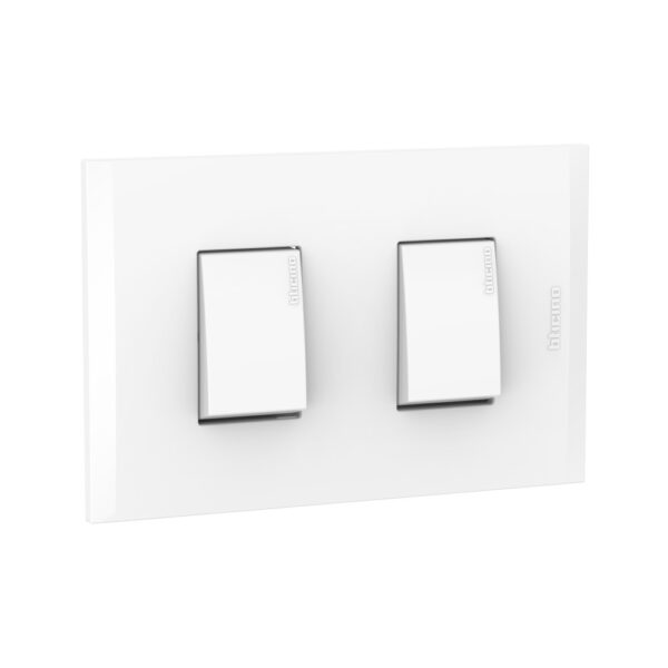 nterruptor doble blanco Bticino Modus4 AH2200EB con placa armada para pared