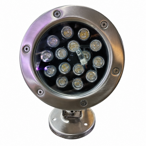 LED sumergible CY-015A de 15W en acero inoxidable con iluminación subacuática IP68 para piscinas y fuentes