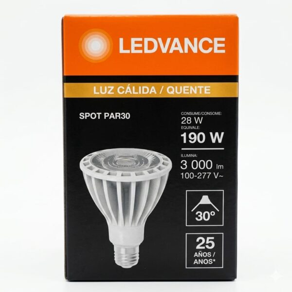 Lámpara LEDVANCE PAR30 HCI LED 28W luz cálida 3000K con base E27
