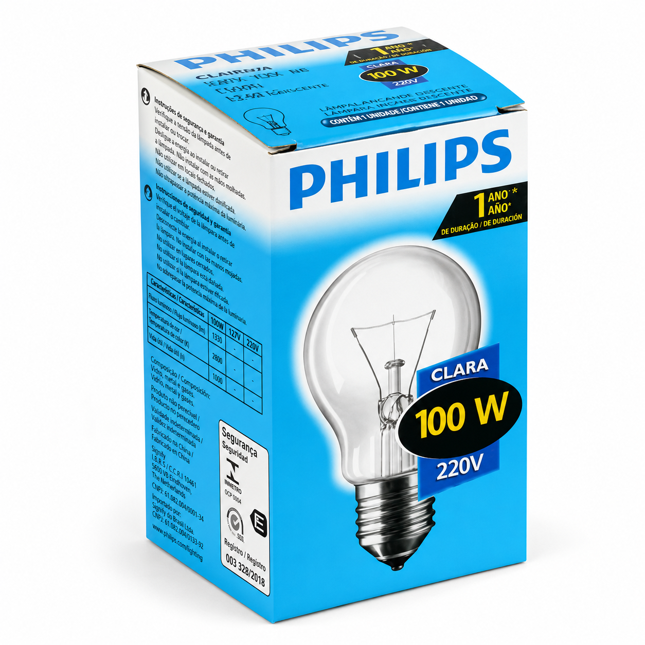 Foco incandescente Philips Standard 100W claro