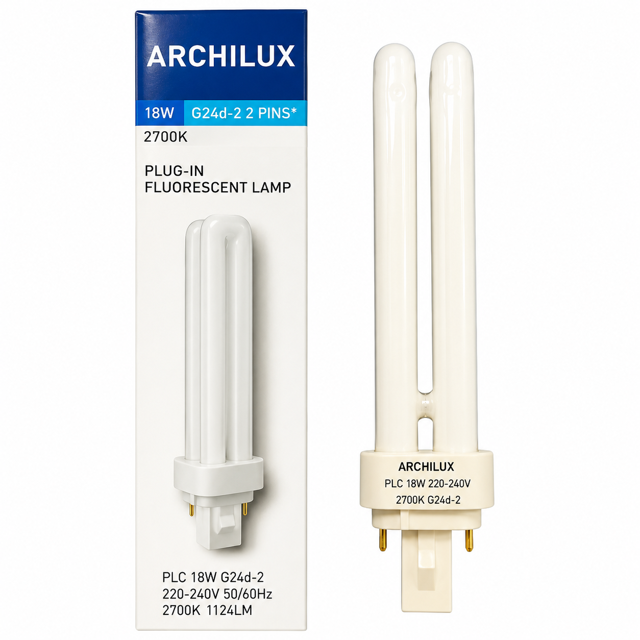 lampara-archilux-plc-18w-g24d-2 Lampara fluorescente compacta Archilux PLC 18W G24d-2 calida