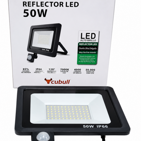 Reflector LED 50W Sensor de Movimiento Cubull