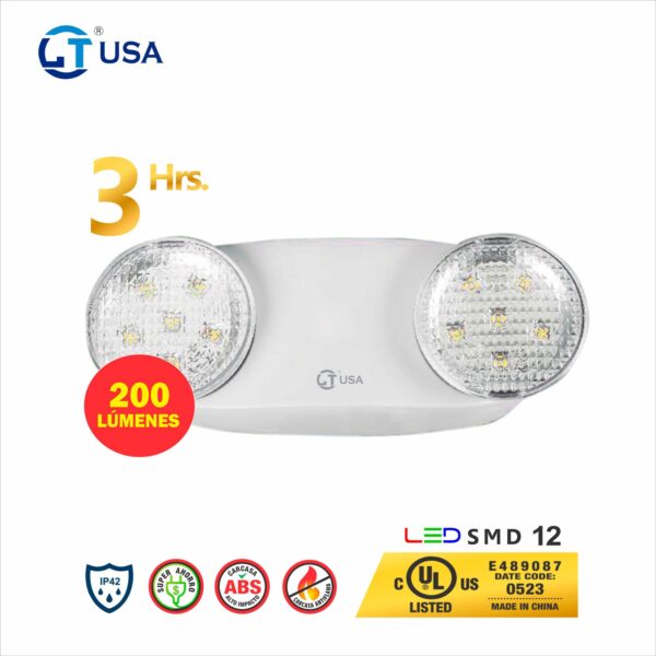 Lámpara de emergencia CR-7012 UL Listed LED