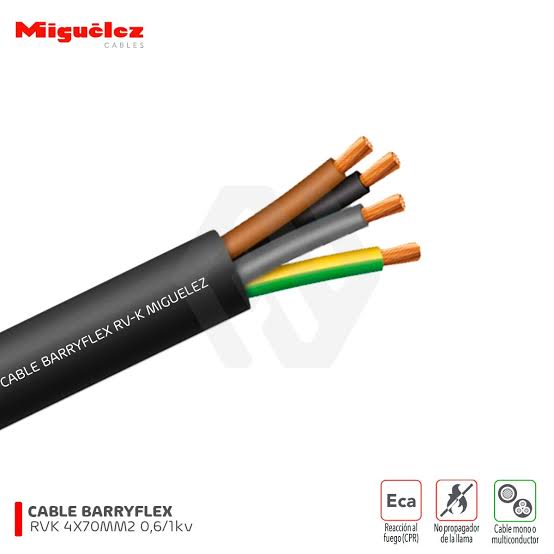 cable barryflex rv-k 0.6/1kv 2x1.5-70mm2 miguelez