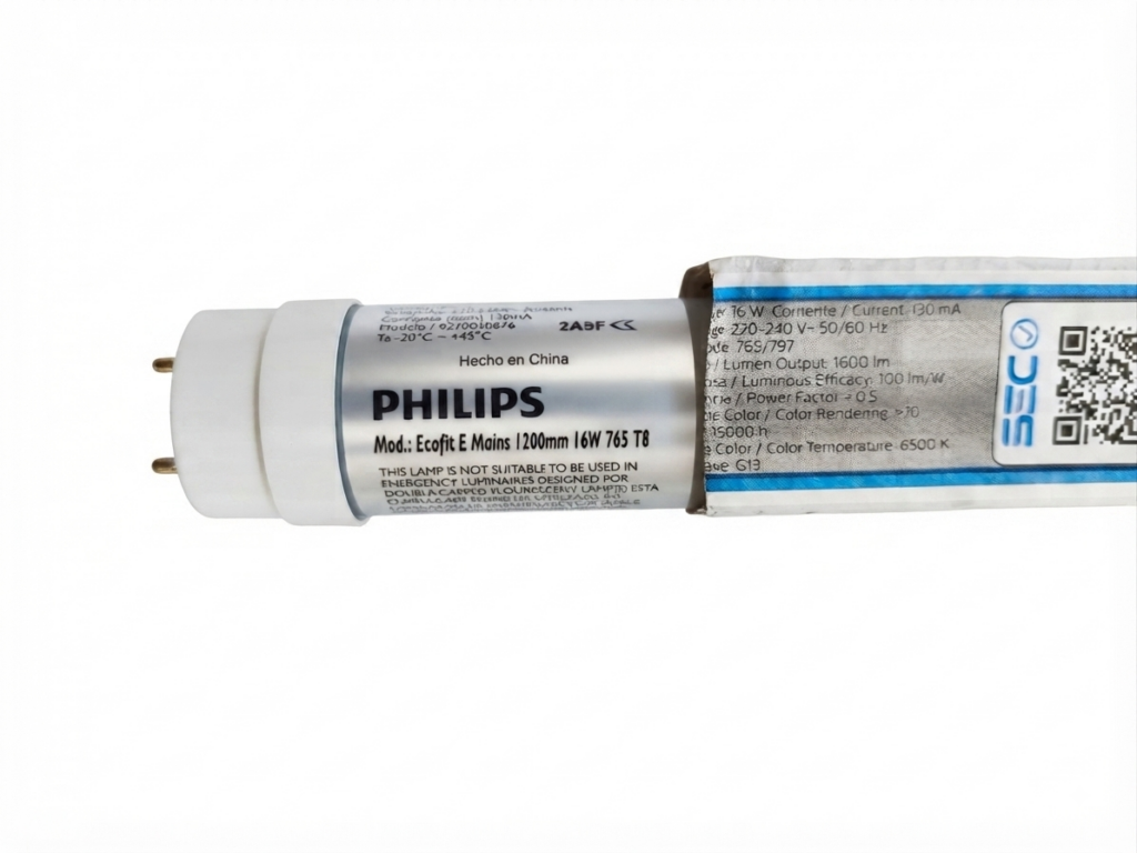 Tubo LED Philips ECOFIT E Mains 16W T8 6500K