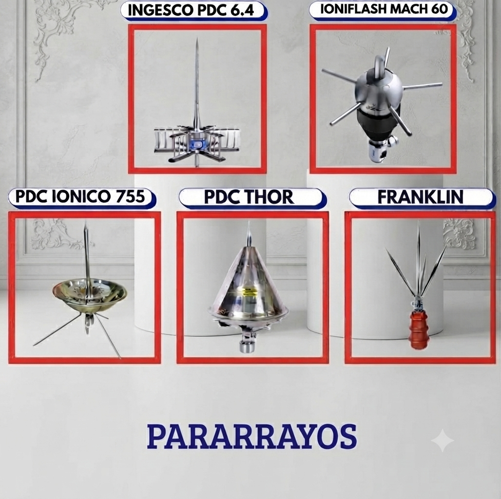 Pararrayos Ingesco Ioniflash PDC Thor Franklin Dimatel Pararrayos Ingesco PDC 6.4 Ioniflash Mach 60 PDC Ionico 755 PDC Thor Franklin