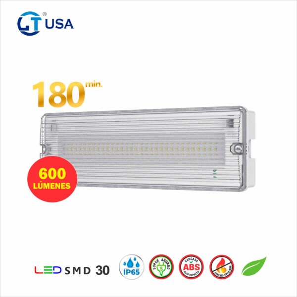 Lámpara de emergencia LT-4930 IP65 hermética LED