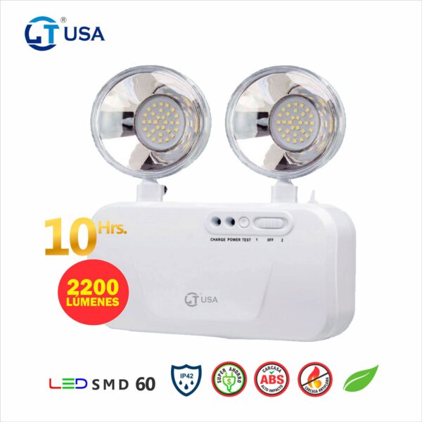 Lámpara de emergencia LT-6060 LED 2200lm IP42