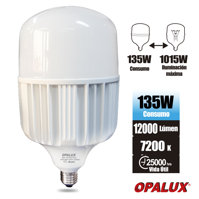 OP-T160-135W Foco LED 135W OPALUX E40 12000 lúmenes