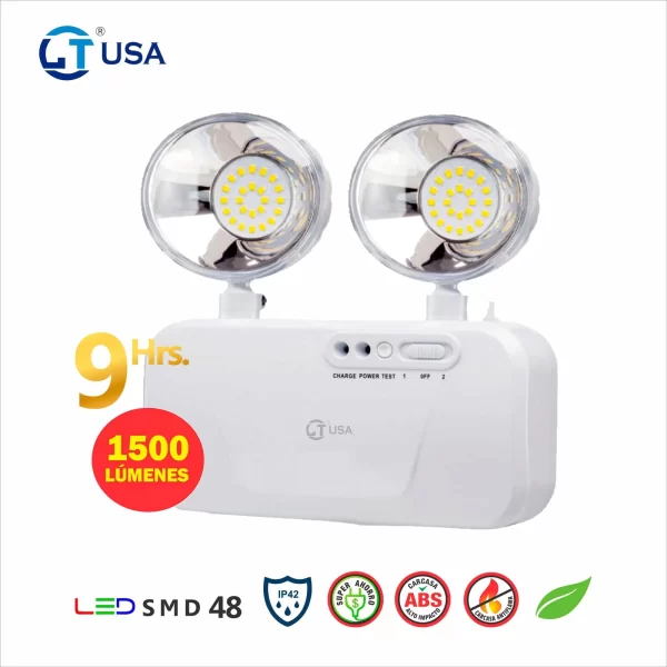 luz de emergencia 9 horas LT USA LT-4860 IP42 1500lm